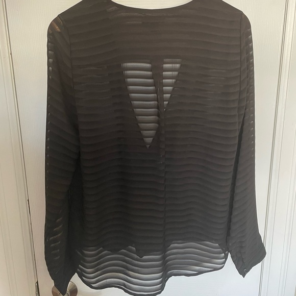 Black sheer cross over blouse - Picture 2 of 2